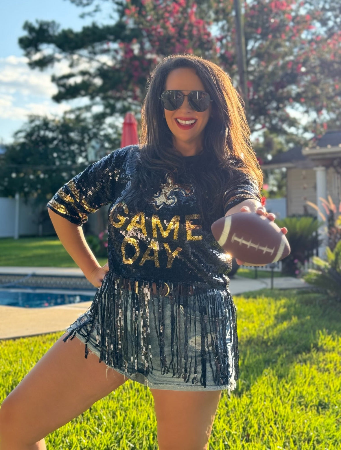 New Orleans Saints Sequin Jersey Dress, NFL Sports Gi Gi's Boutique New Orleans Saints Sequin Jersey Dress, NFL Sports Gi Gi's Boutique