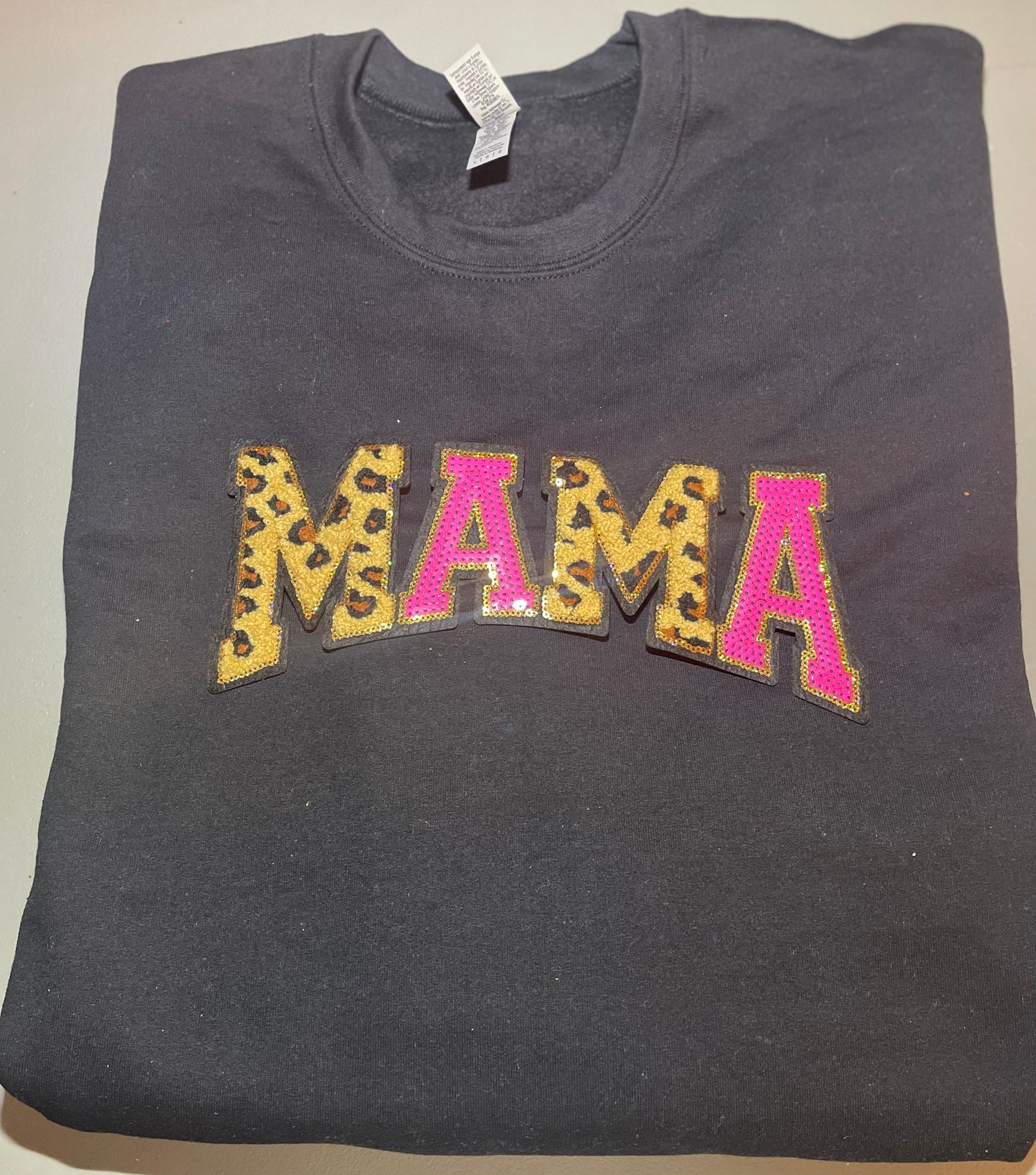 Mama Leopard and Sequin Patch, Mama Patch, Sequin and Leopard Iron On Patch, Mother's Day Gift, DIY Patch