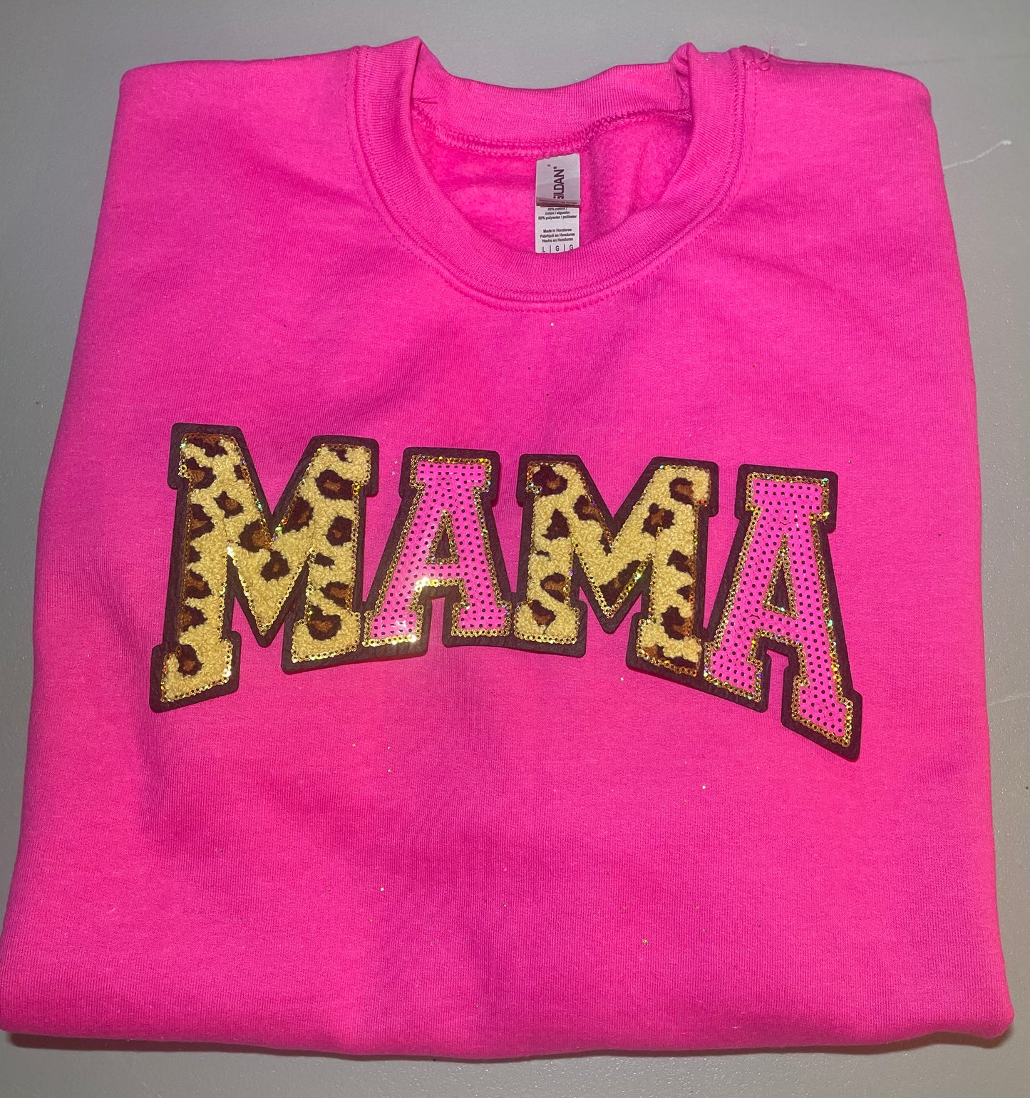 Mama Leopard and Sequin Patch, Mama Patch, Sequin and Leopard Iron On Patch, Mother's Day Gift, DIY Patch
