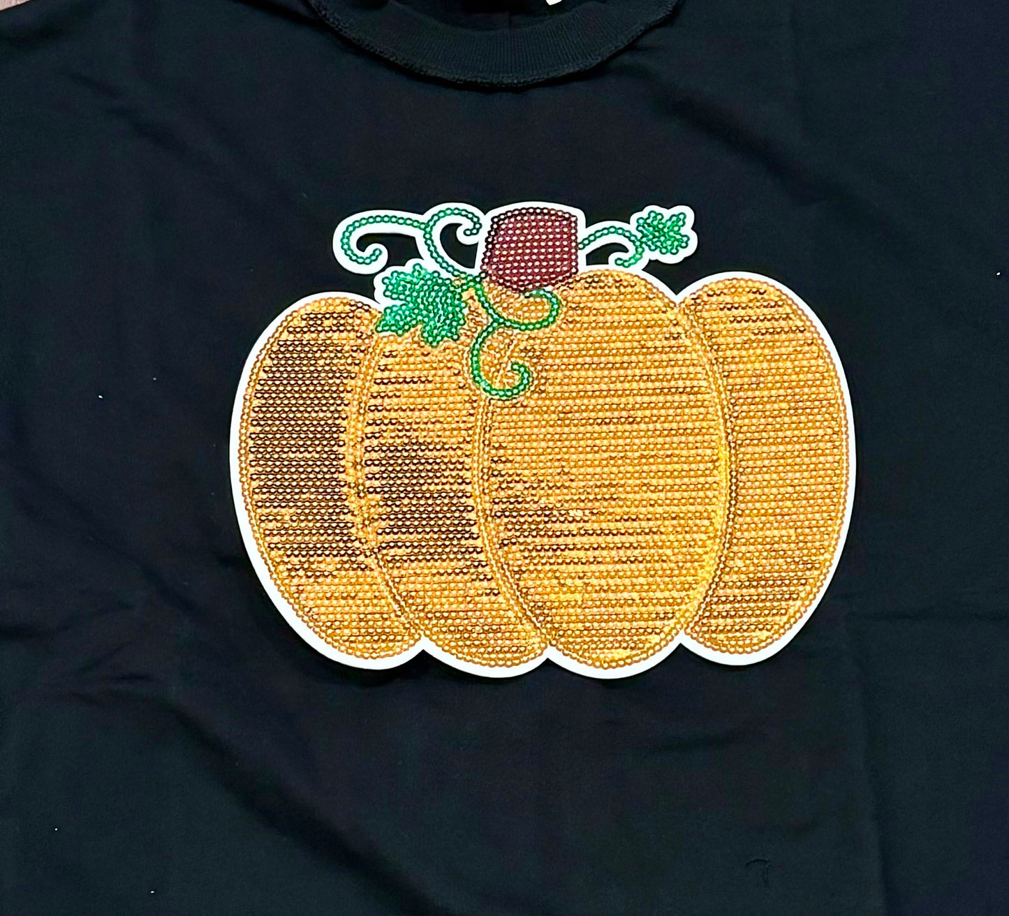 Sequin Pumpkin Patch, Orange Patch, Iron on Patch, Fall Patches, Sequin Patch, DIY Patch, Halloween Patch