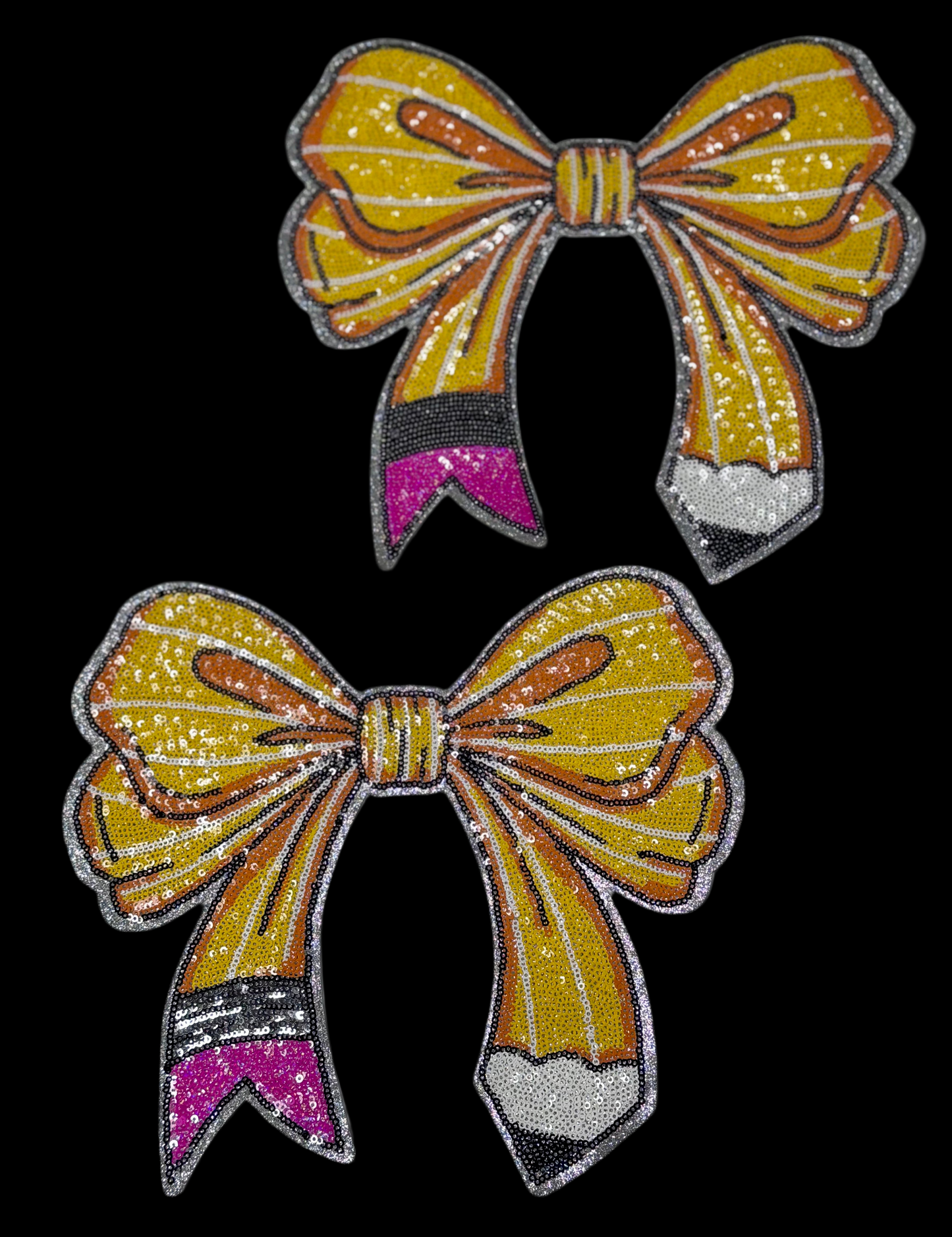 Pencil Bow Patch, 11 inch Patch, Teacher Patch, School Patch, Bow Patch, Iron on Patch, DIY