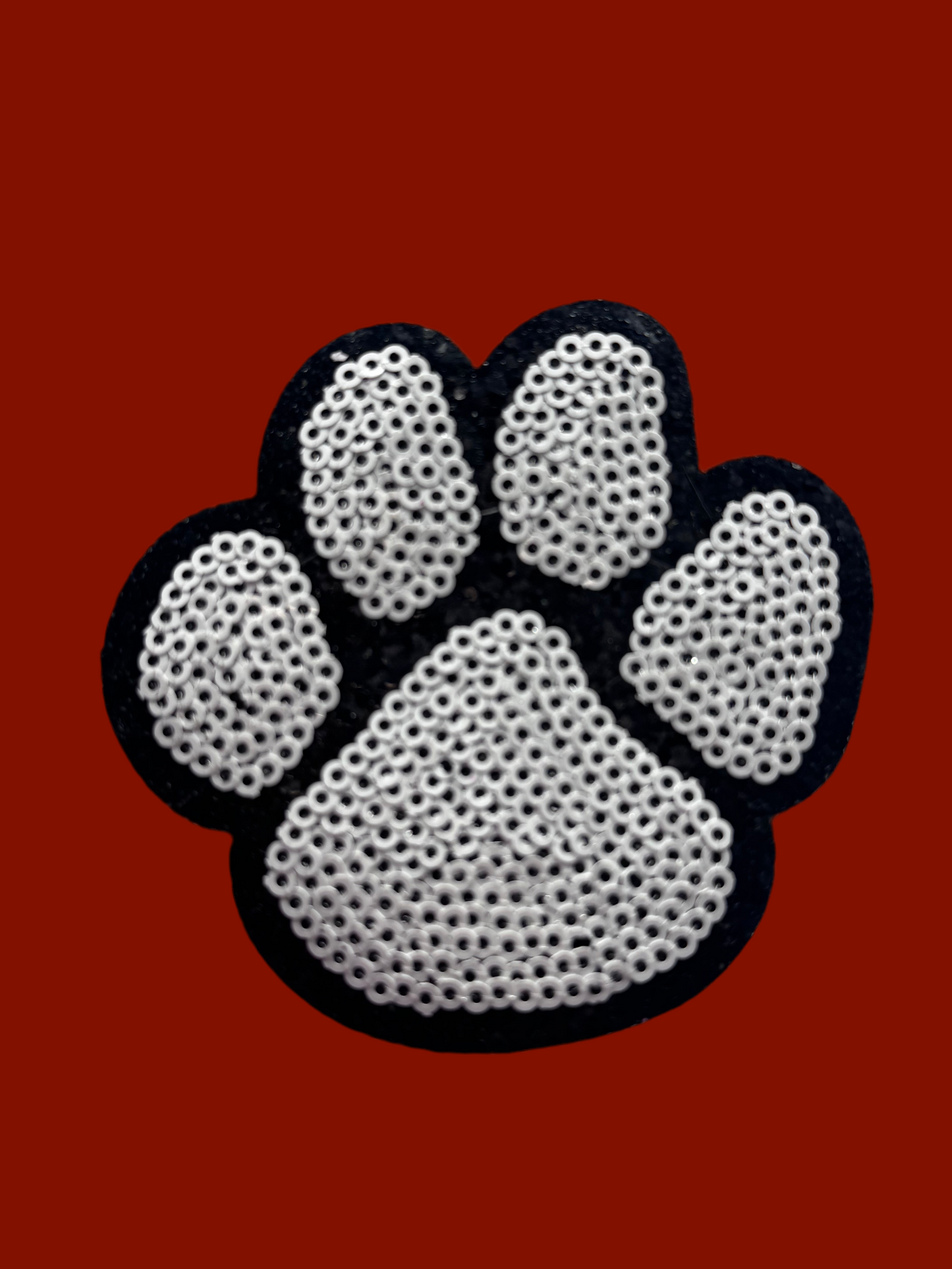 Sequin Paw Patch, 3 in Patch, Paw Patch, Trucker Hat Patch, Game Day Patch, Sports Patch, Iron on Patch, DIY