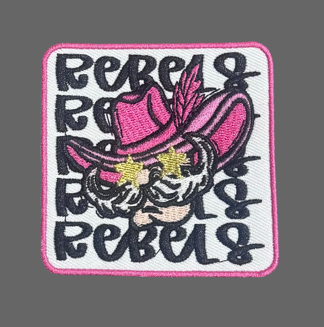 Rebels Patch, Pink Patch, Trucker Hat Patch, Game Day Patch, Preppy Patch, Hat Bar Patch, DIY Patch, Mascot Patch, Iron on Patch