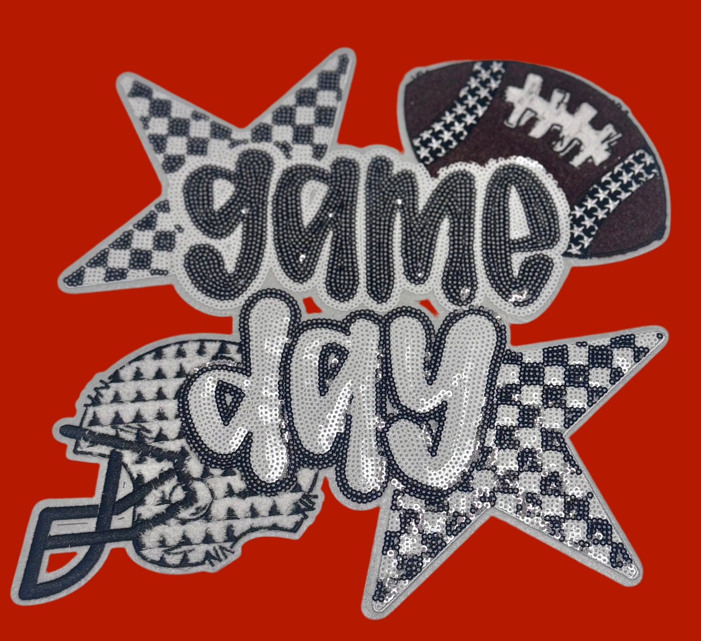 Football Game Day Patch, 11 in Patch, Game Day Patch, Sequin Patch, Iron On Patch, Sports Patch, DIY
