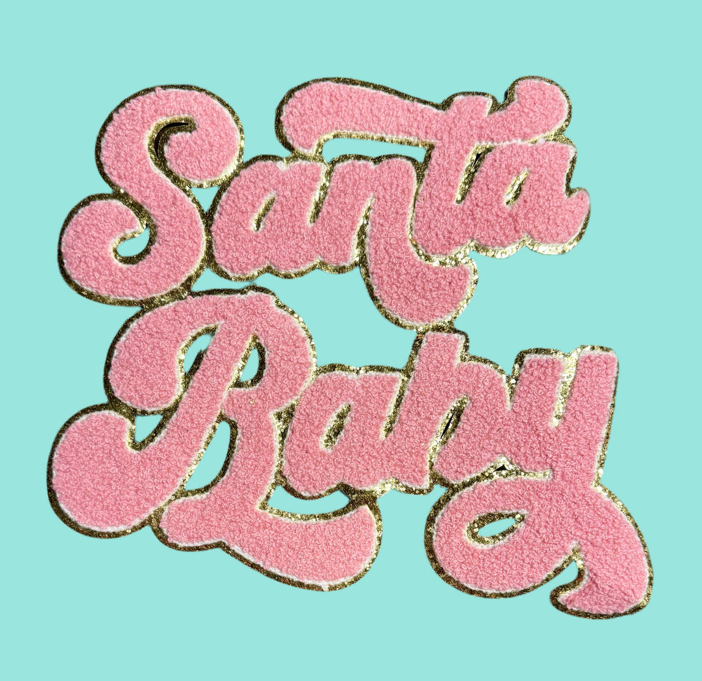 Chenille Glitter Santa Baby Patch: Iron On, Retro Christmas DIY