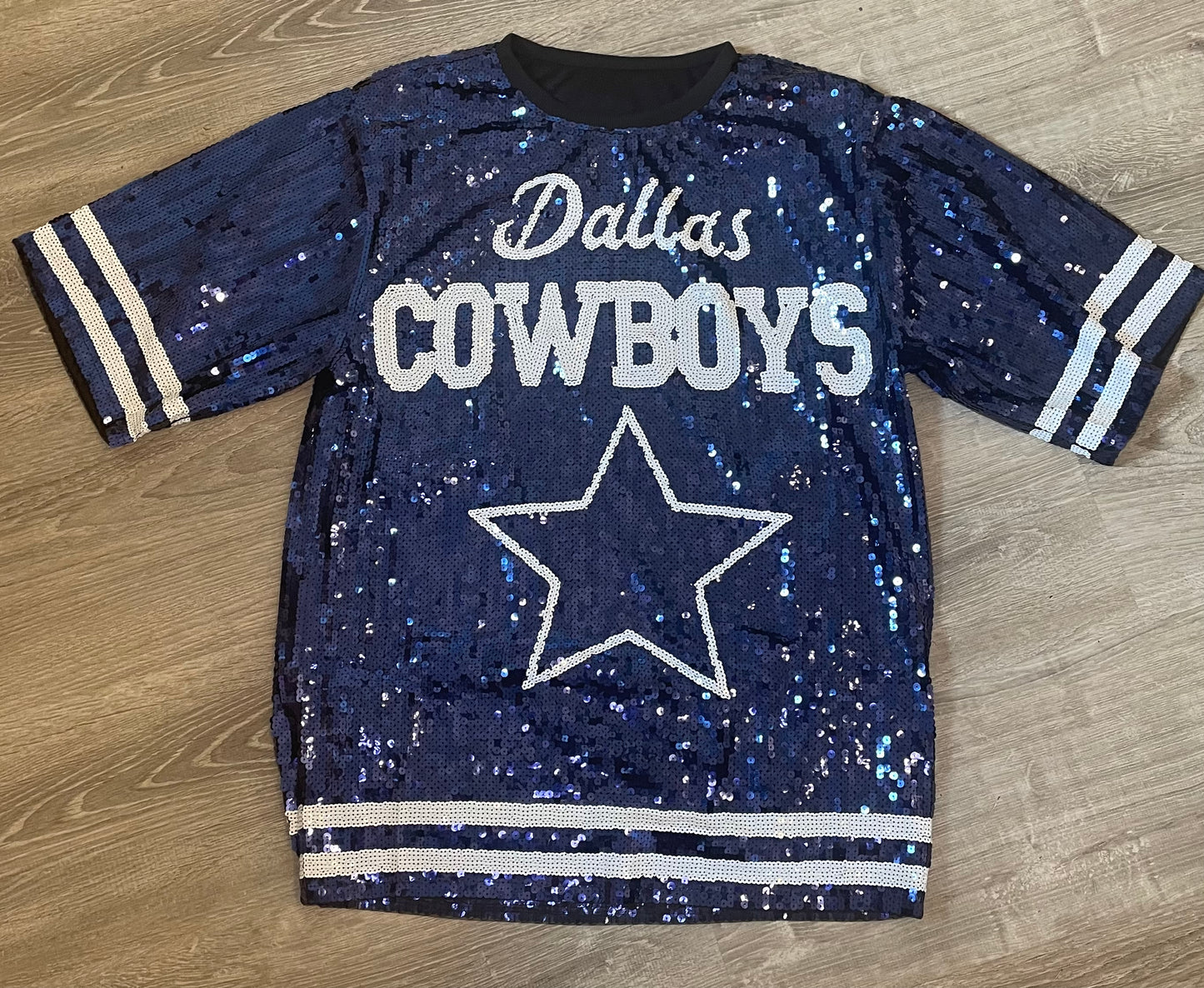 Sequin Dallas Cowboy Jersey Dress, Game Day, NFL Jersey Dress