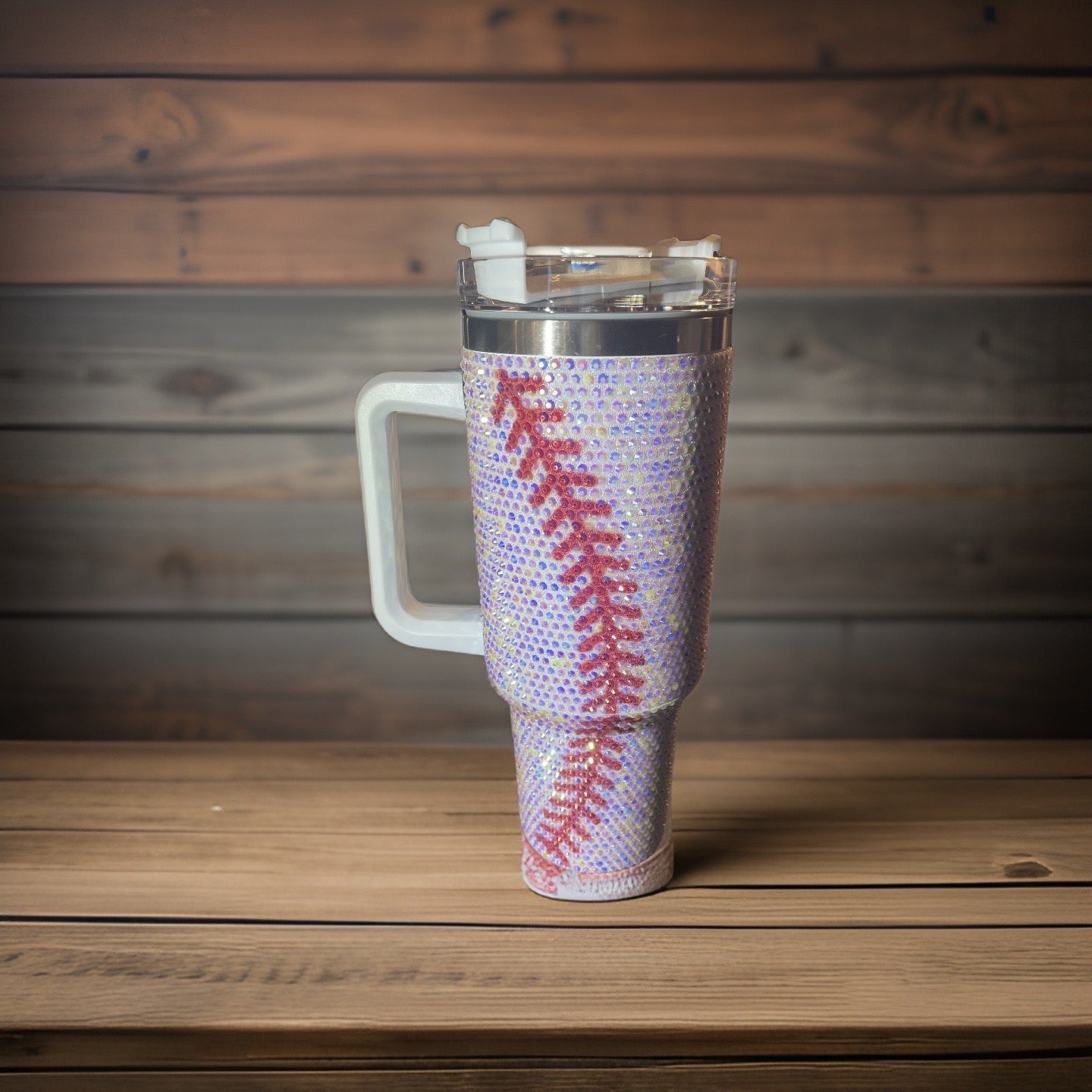 Baseball Bling Rhinestone Studded Tumblers 40Oz