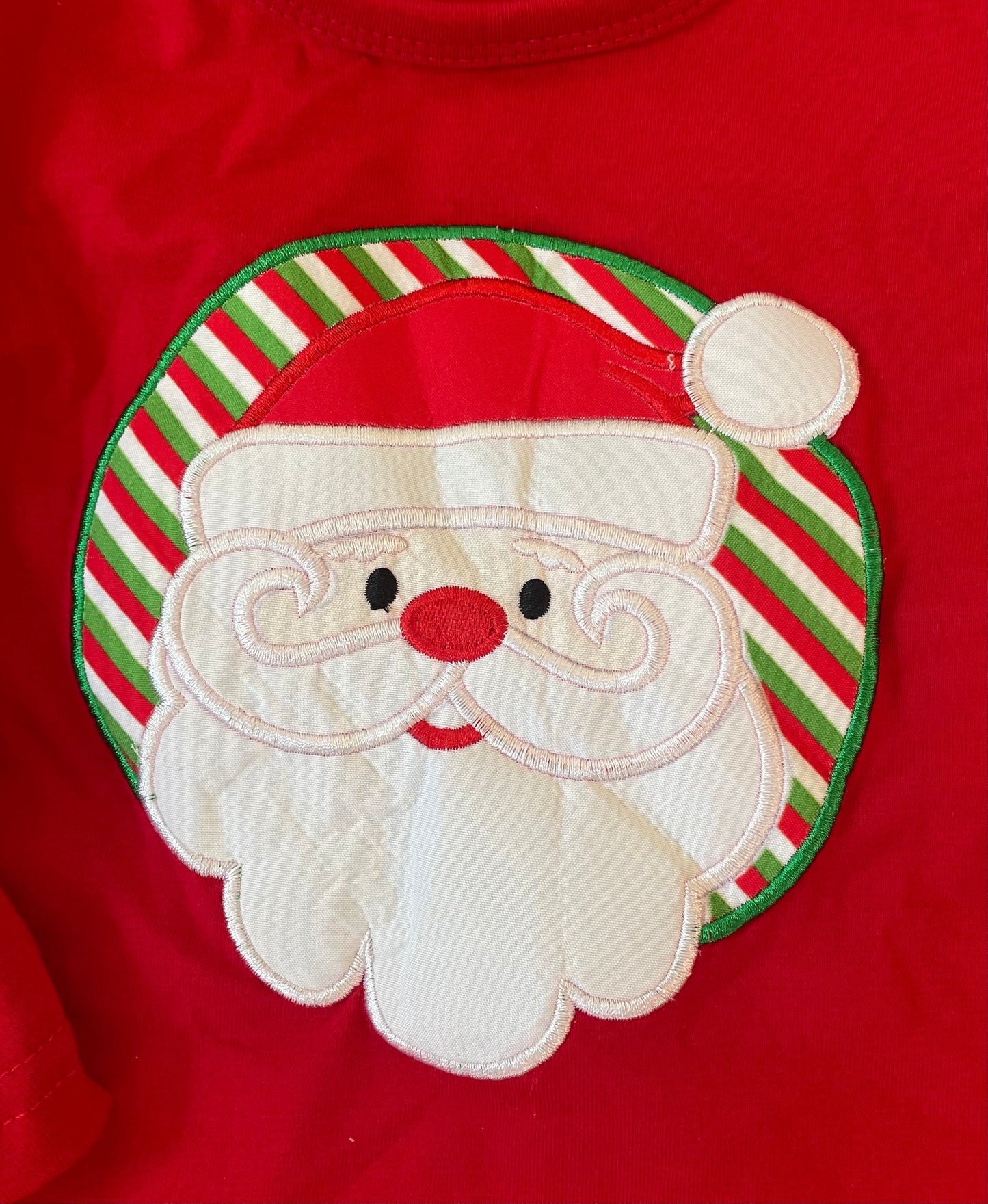 Red Santa personalized Girl dress, Christmas Boutique girl dress, personalized dress, holiday dress,
