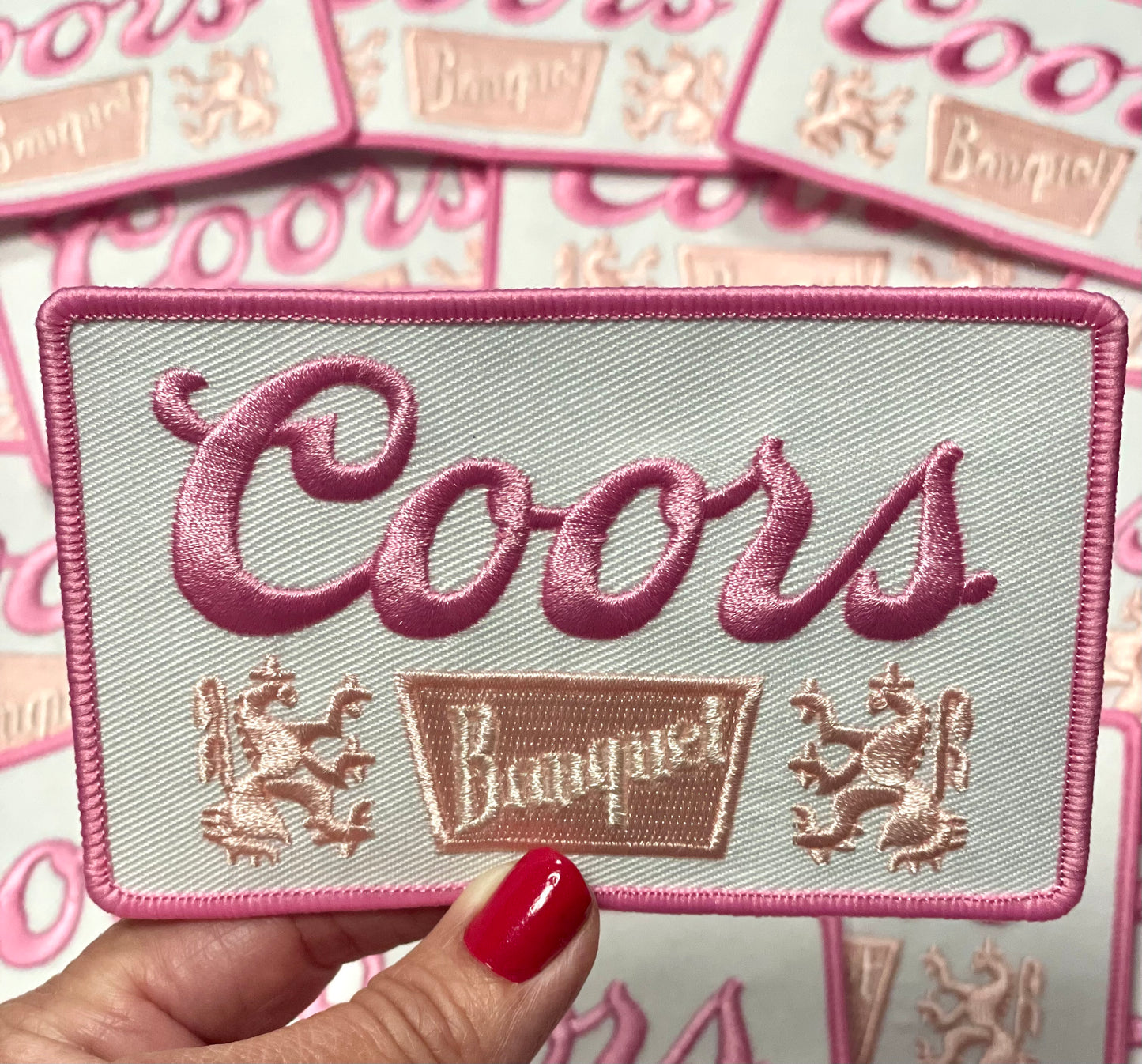 Coors Patch, Trucker Hat Patch, Pink Patch, Beer Patch, Patch for Hat, Embroidery Patch, Trendy Patch, Cowgirl Patch, DIY