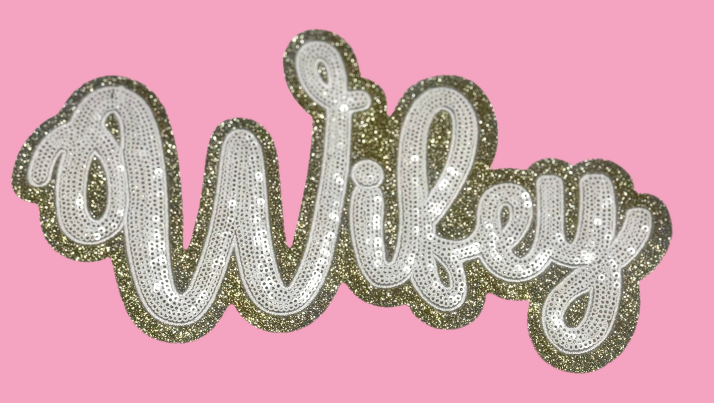 Wifey Patch, 11 in Patch, Sequin Patch, Bride Patch, Bridal Shower Patch, Bachelorette Patch, Iron on Patch, DIY