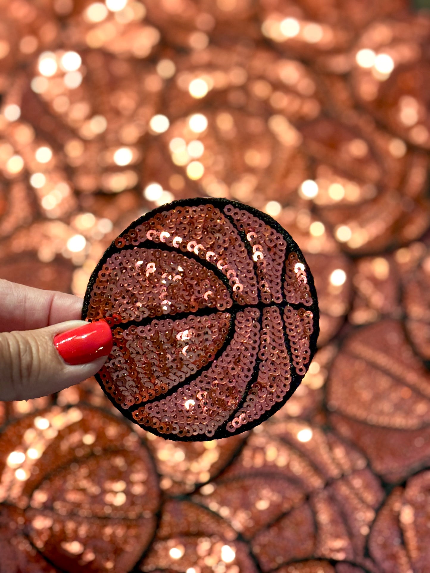Sequin Basketball Patch, Sequin Patch, Basketball Patch, Trucker Hat Patch, Iron On Patch, Game Day Patch, Sports Patch, DIY Patch, Patch for Hat