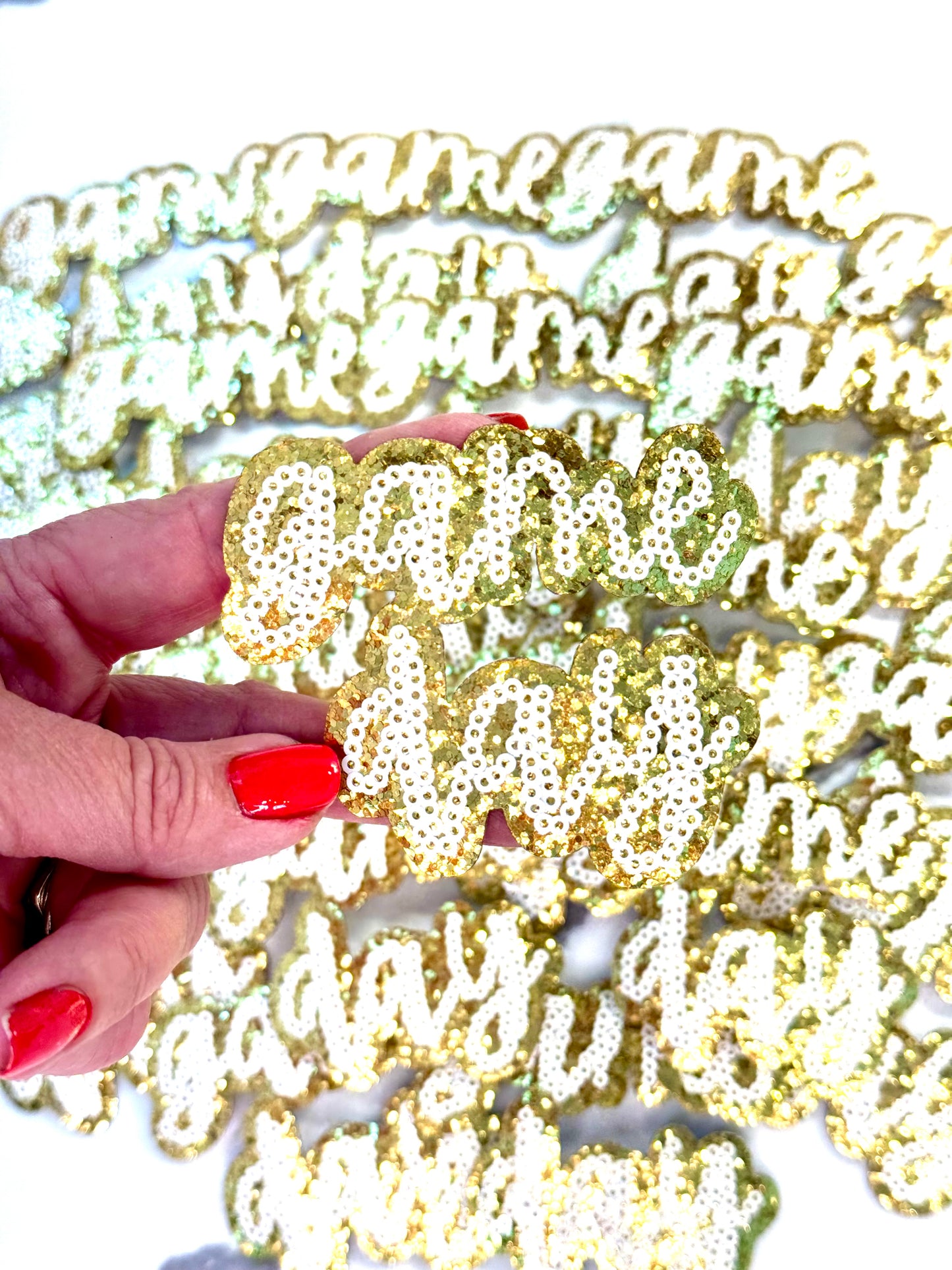 Sequin Game Day Patch. Trucker Hat Patch, Glitter Patch, Iron On Patch, Sports Patch, Game Day Patch, Patch for Hat, DIY