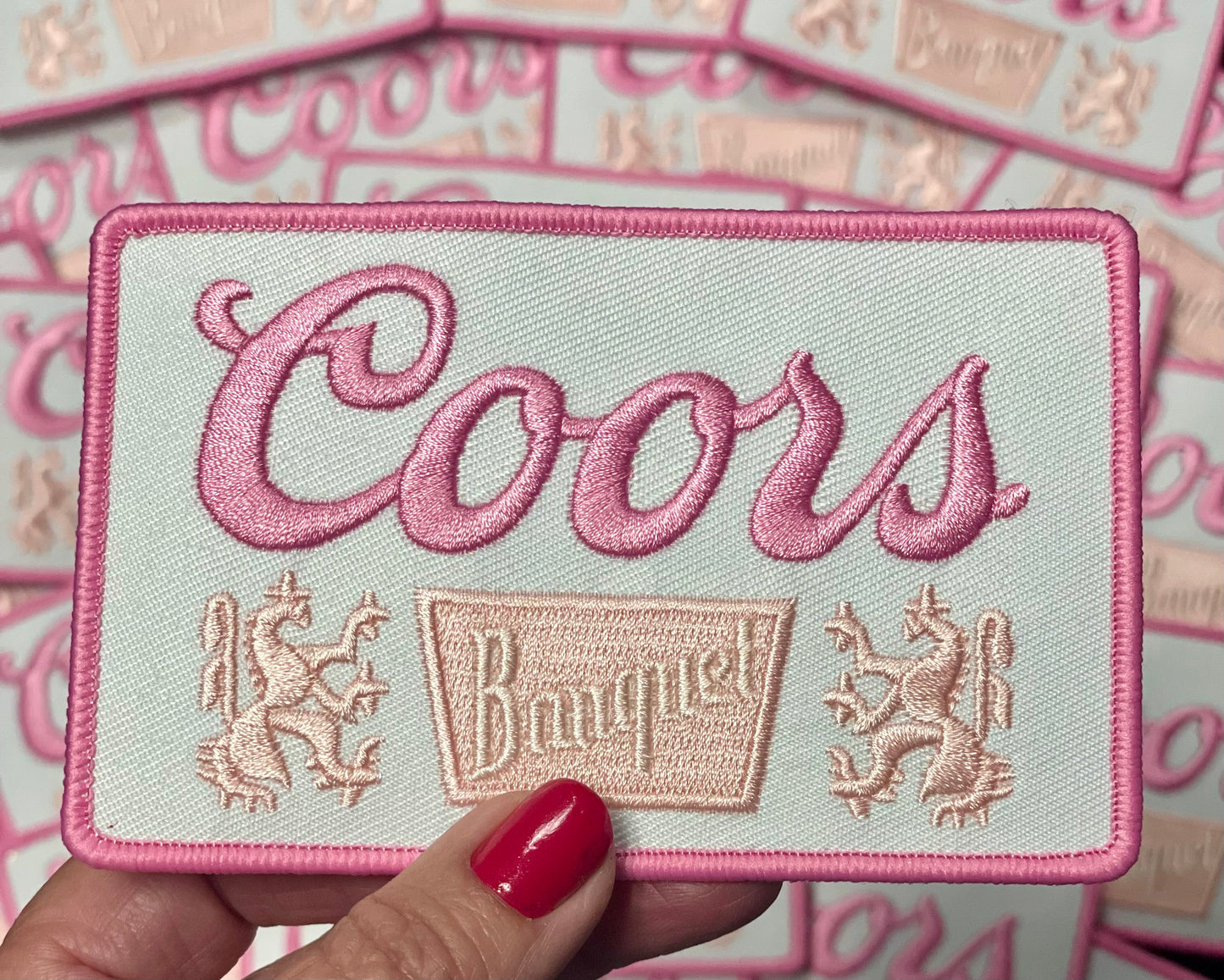Coors Patch, Trucker Hat Patch, Pink Patch, Beer Patch, Patch for Hat, Embroidery Patch, Trendy Patch, Cowgirl Patch, DIY