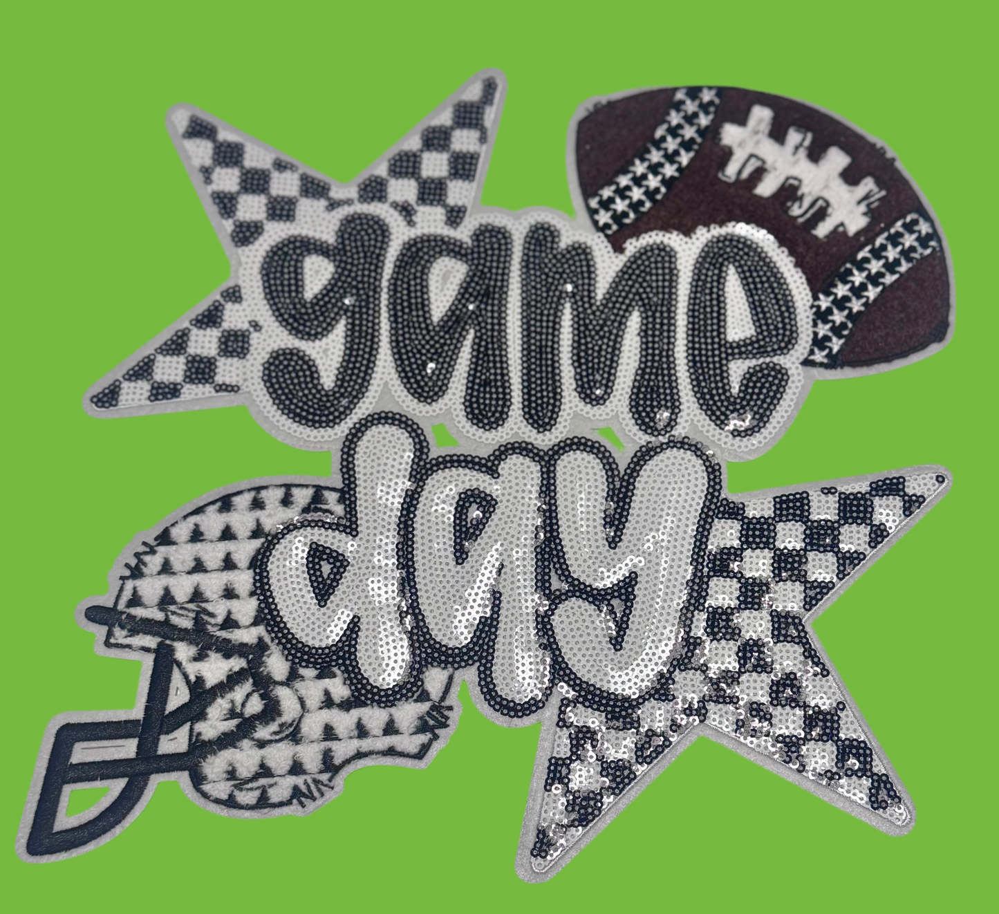 Football Game Day Patch, 11 in Patch, Game Day Patch, Sequin Patch, Iron On Patch, Sports Patch, DIY