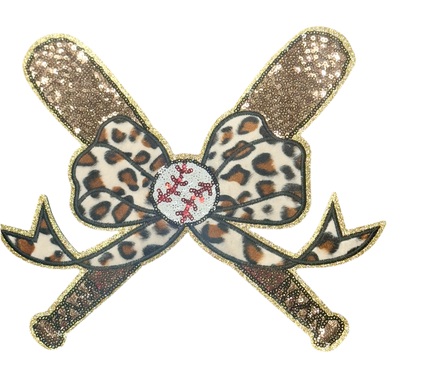 Baseball Patch, Sequin Baseball Bats and Bow Patch, Baseball Patch, Iron On Patch, Glitter Patch , DIY Patch, Bow Patch
