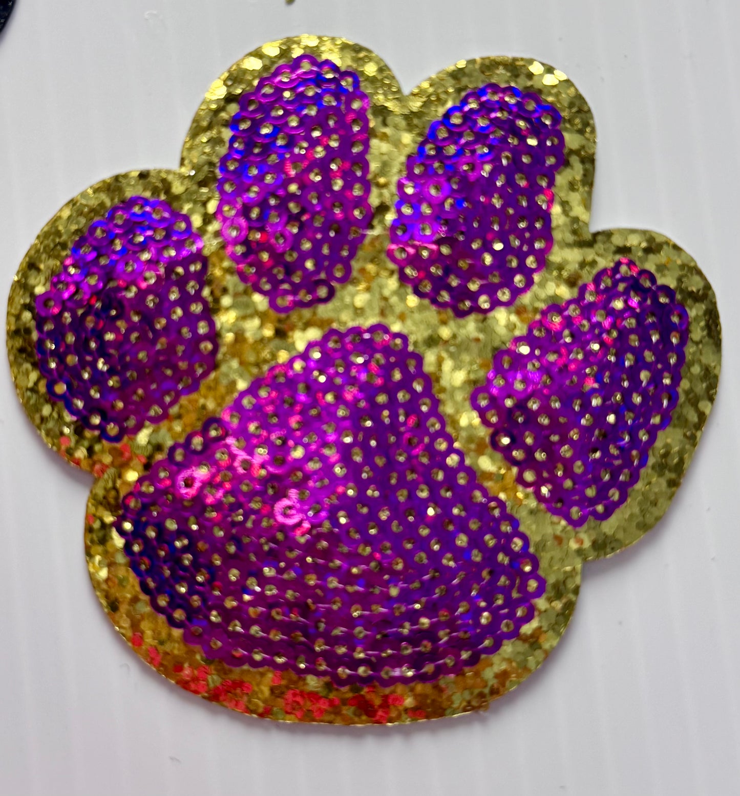 Sequin Paw Patch, 3 in Patch, Paw Patch, Trucker Hat Patch, Game Day Patch, Sports Patch, Iron on Patch, DIY