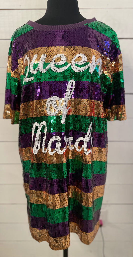 Queen of Mardi Gras Sequin Dress