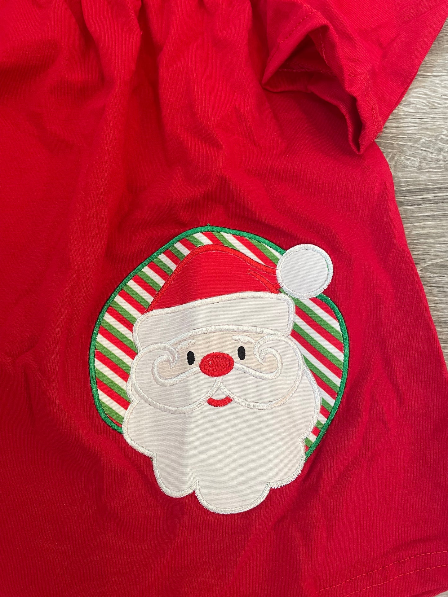 Red Santa personalized Girl dress, Christmas Boutique girl dress, personalized dress, holiday dress,