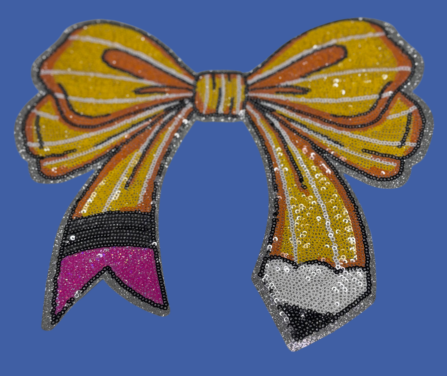 Pencil Bow Patch, 11 inch Patch, Teacher Patch, School Patch, Bow Patch, Iron on Patch, DIY