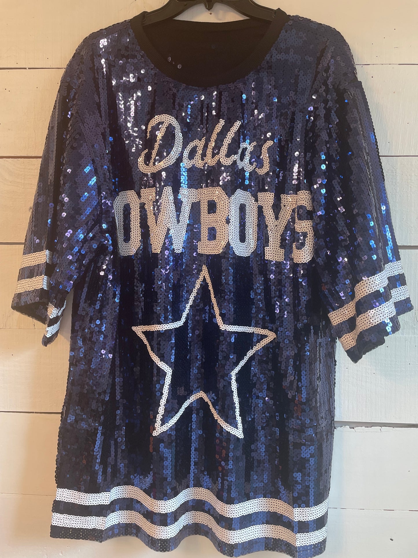 Sequin Dallas Cowboy Jersey Dress, Game Day, NFL Jersey Dress