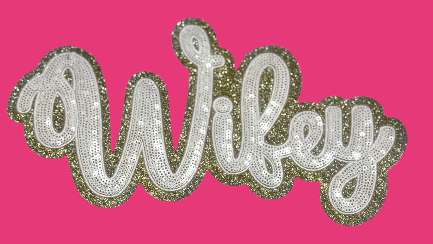 Wifey Patch, 11 in Patch, Sequin Patch, Bride Patch, Bridal Shower Patch, Bachelorette Patch, Iron on Patch, DIY