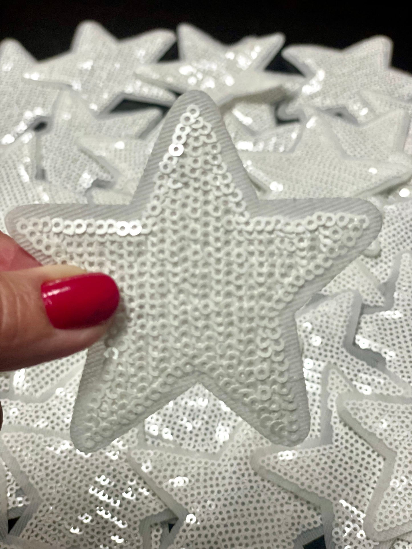 Star Patch, Sequin Star Patch, White 3",Iron on Patch, DIY, Trucker Hat Patch, Preppy Patch, Patch for Hat, Sequin Star
