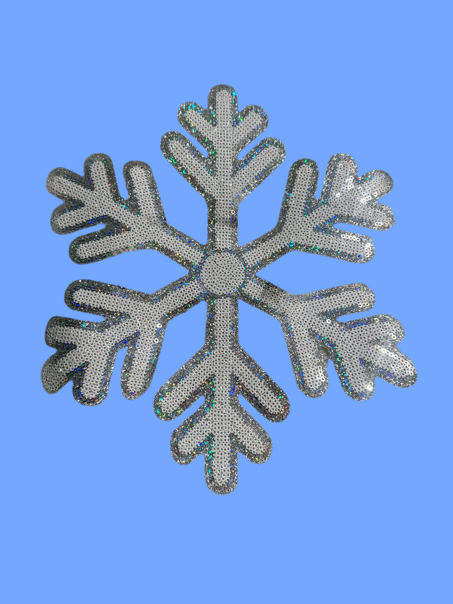 Sequin Patch, Sequin Snowflake Patch, 11 inch patch, Christmas Patch, Iron On Patch, Holiday Patch, DIY Patch, Sweatshirt Patch, Santa Patch, Sequin Patch, Glitter Patch
