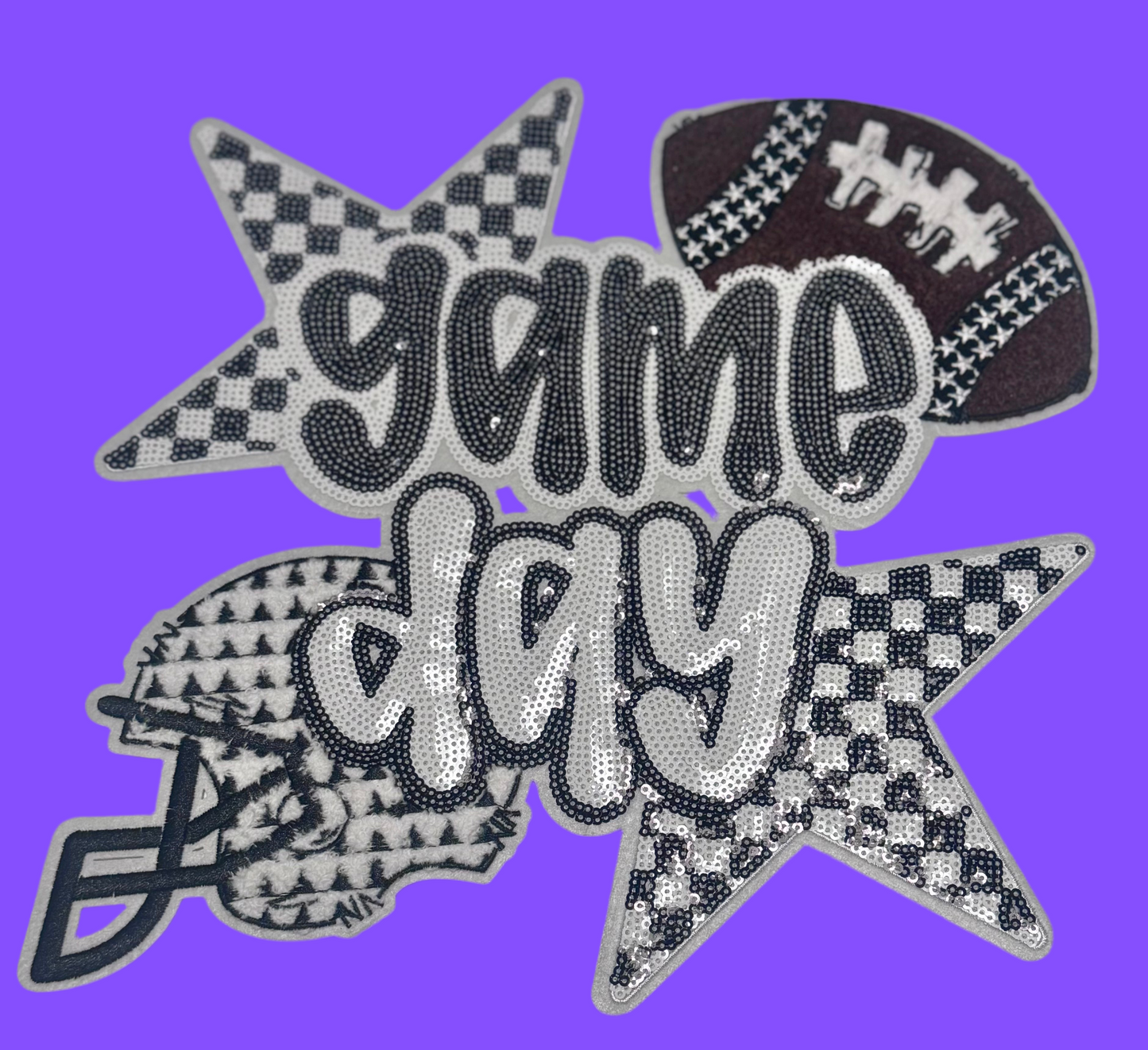 Football Game Day Patch, 11 in Patch, Game Day Patch, Sequin Patch, Iron On Patch, Sports Patch, DIY