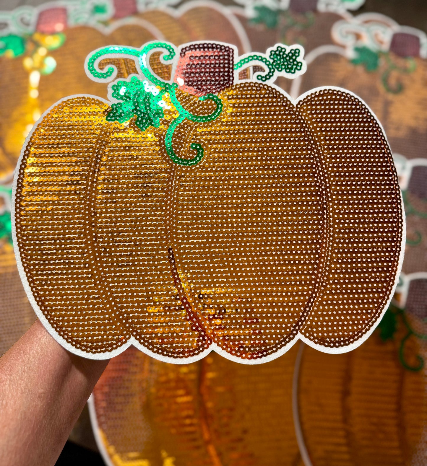 Pumpkin Patch, Fall Sequin Patch, Iron on Patch, Fall Patches, Sequin Patch, DIY Patch, Halloween Patch
