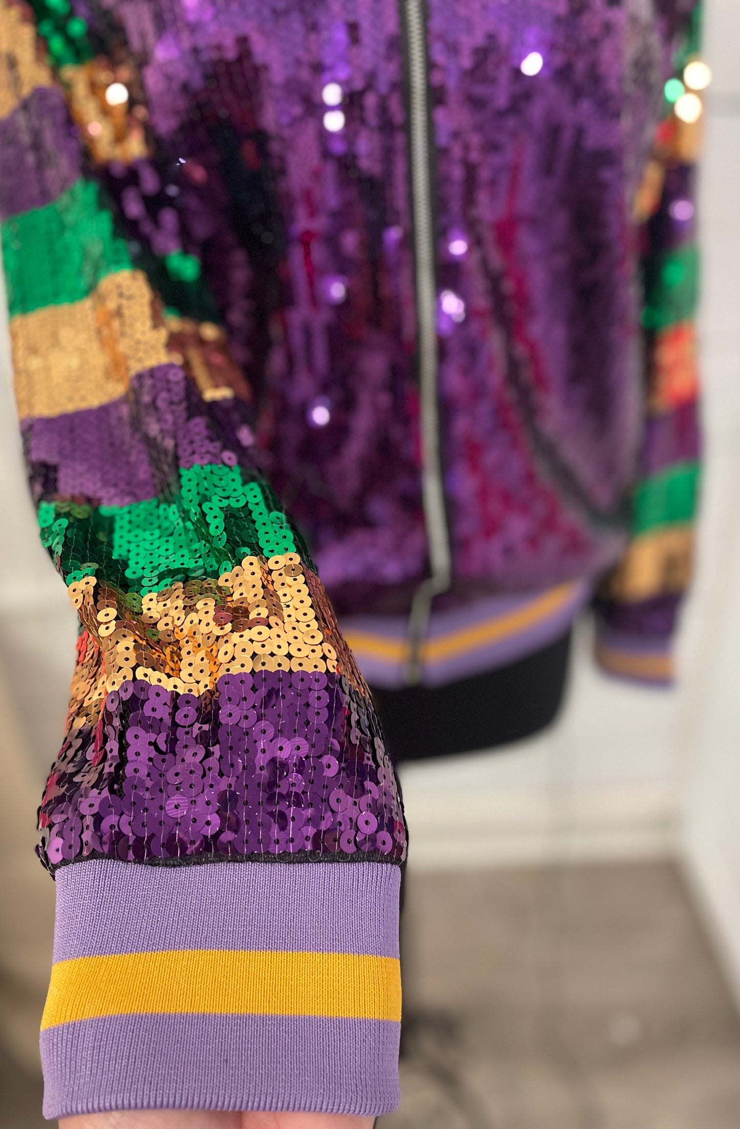 Mardi Gras Sequin Bomber Jacket, Mardi Gras Sequin Jacket, Multicolor Sequin Jacket, Sequin Bomber Jacket, Woman Jacket, Mardi Gras outfit, Sequin Jacket, Mardi Gras Jacket