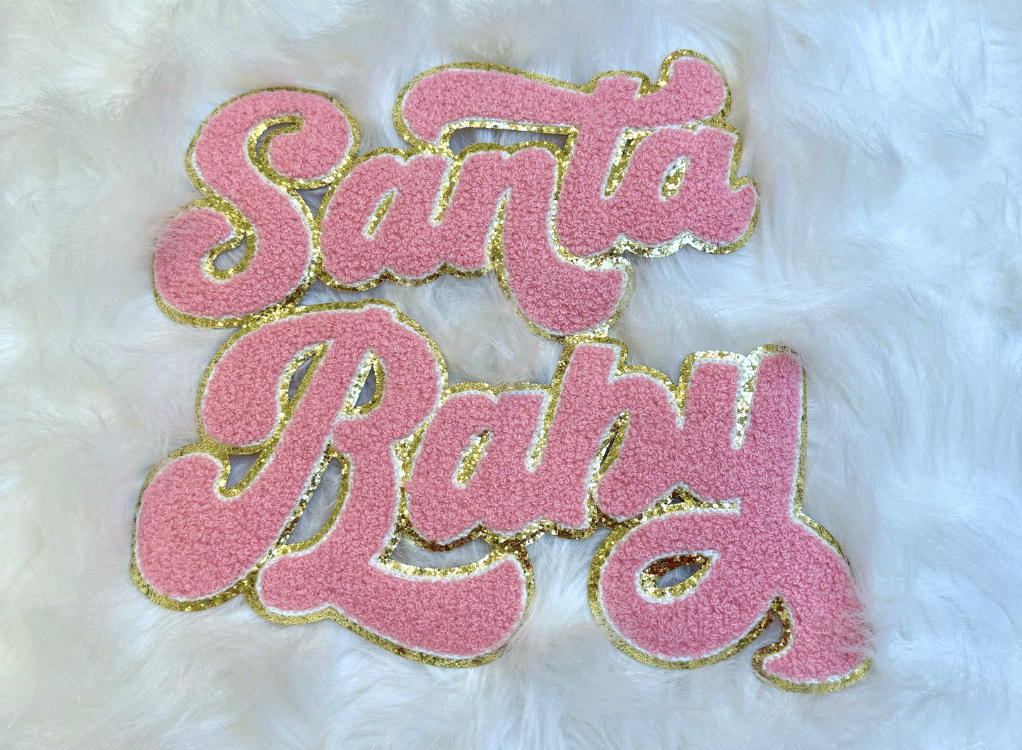 Chenille Glitter Santa Baby Patch: Iron On, Retro Christmas DIY