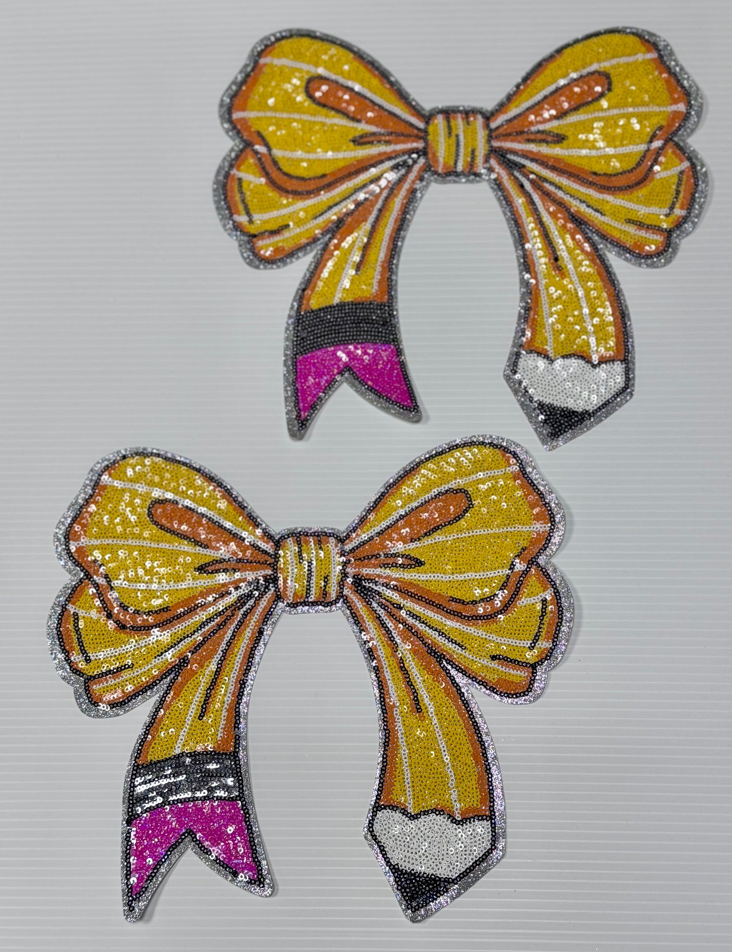 Pencil Bow Patch, 11 inch Patch, Teacher Patch, School Patch, Bow Patch, Iron on Patch, DIY
