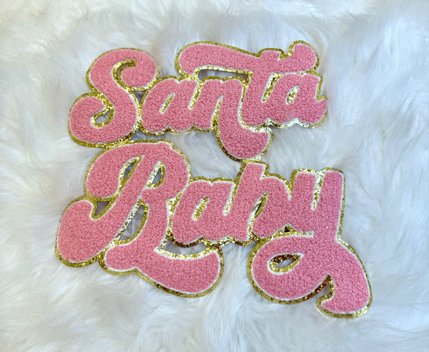 Chenille Glitter Santa Baby Patch: Iron On, Retro Christmas DIY