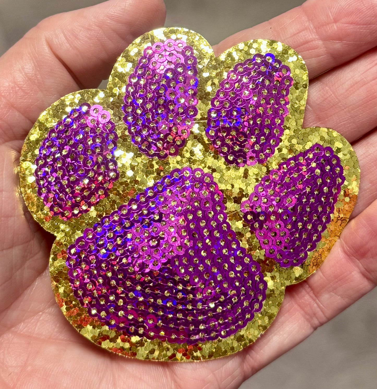 Sequin Paw Patch, 3 in Patch, Paw Patch, Trucker Hat Patch, Game Day Patch, Sports Patch, Iron on Patch, DIY