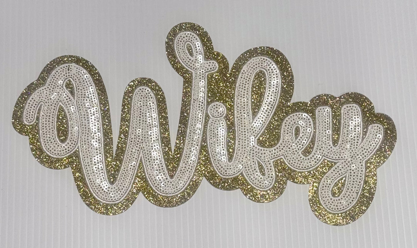 Wifey Patch, 11 in Patch, Sequin Patch, Bride Patch, Bridal Shower Patch, Bachelorette Patch, Iron on Patch, DIY