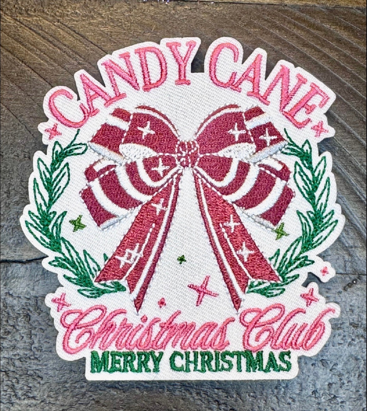 Candy Cane Patch, Christmas Club Patch, Pink Patch, Embroidered Patch, Trucker Hat Patch, Christmas Patch, Iron on Patch, DIY Patch, Patch for Hat, Holiday patch