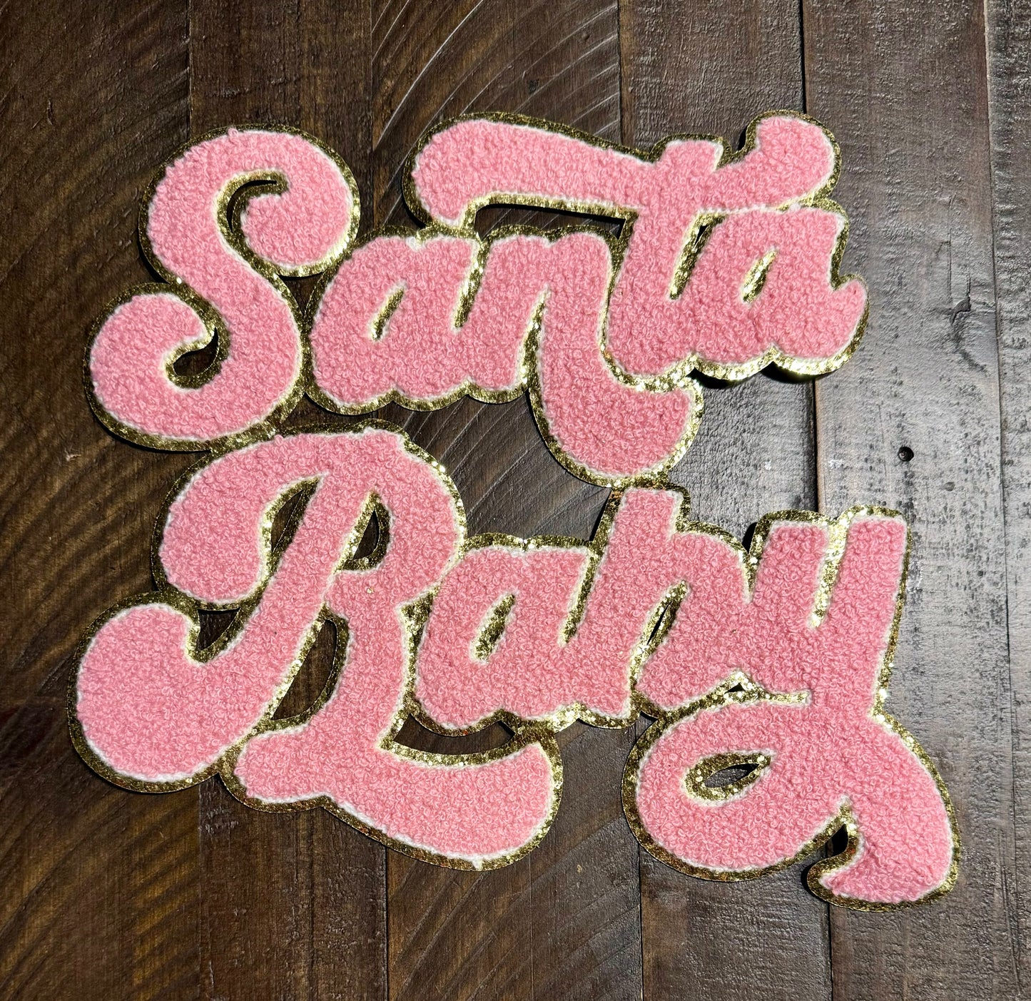 Chenille Glitter Santa Baby Patch: Iron On, Retro Christmas DIY