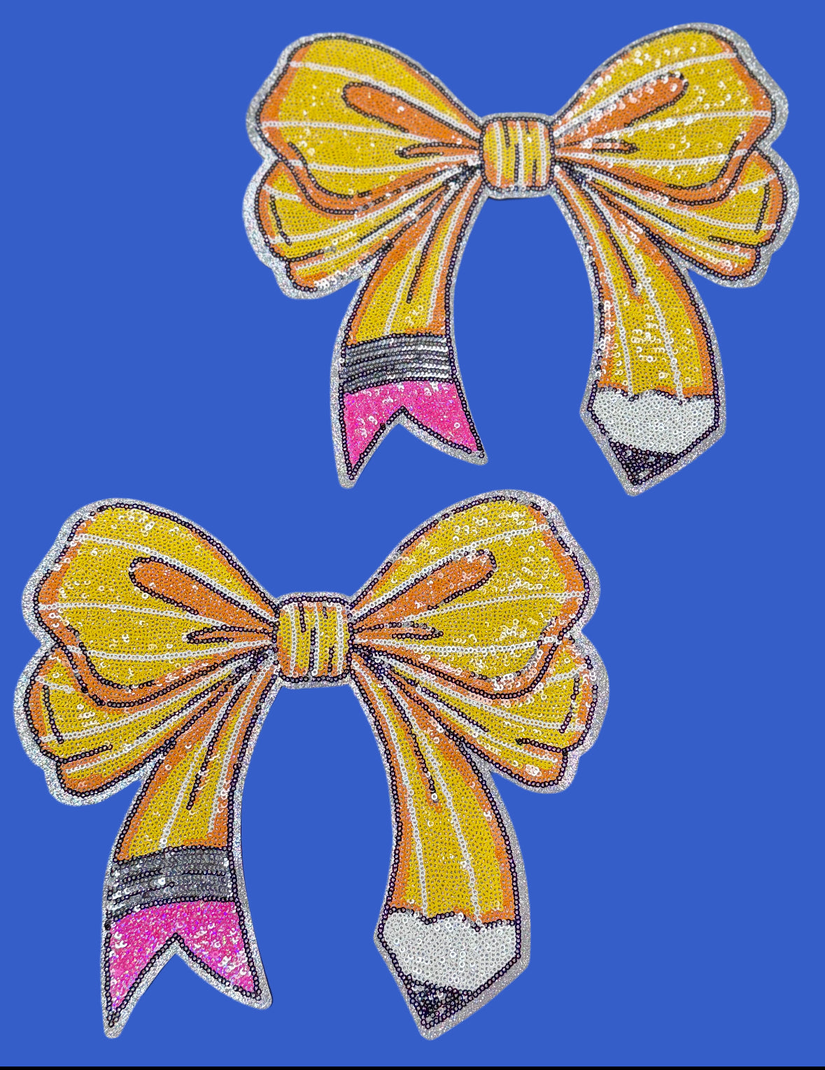 Pencil Bow Patch, 11 inch Patch, Teacher Patch, School Patch, Bow Patch, Iron on Patch, DIY