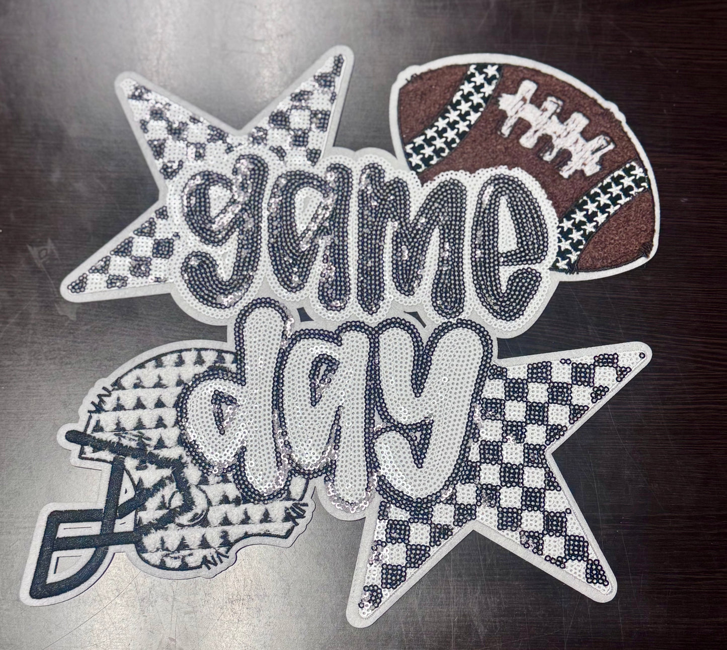 Football Game Day Patch, 11 in Patch, Game Day Patch, Sequin Patch, Iron On Patch, Sports Patch, DIY