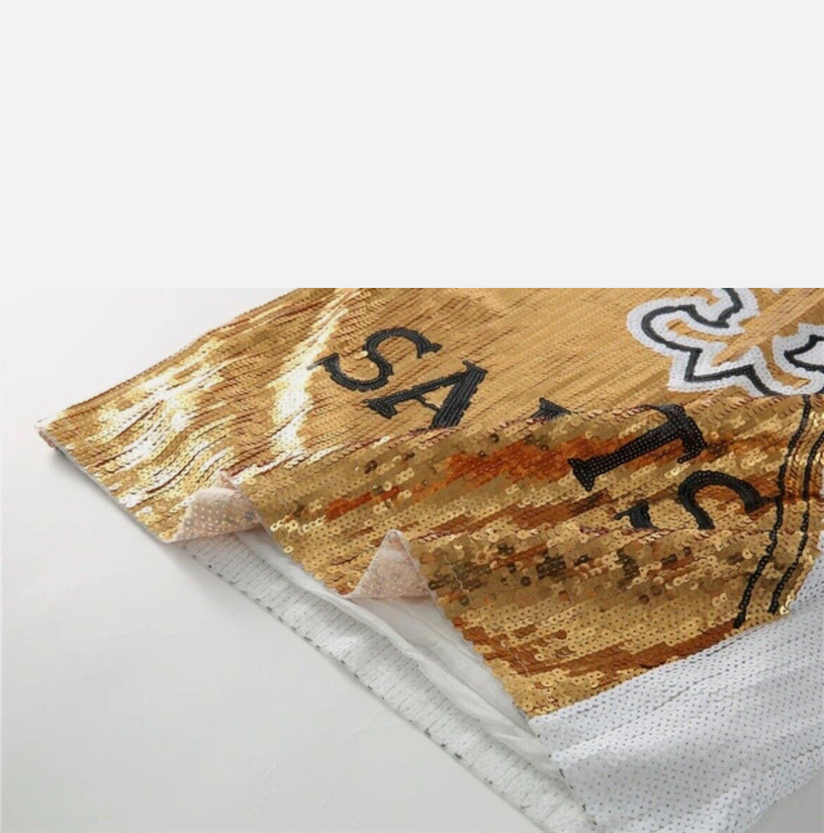 New Orleans Saints, White and Gold Sequin Jersey Dress, NFL Sequin Dress, Game Day Dress, New Orleans Attire