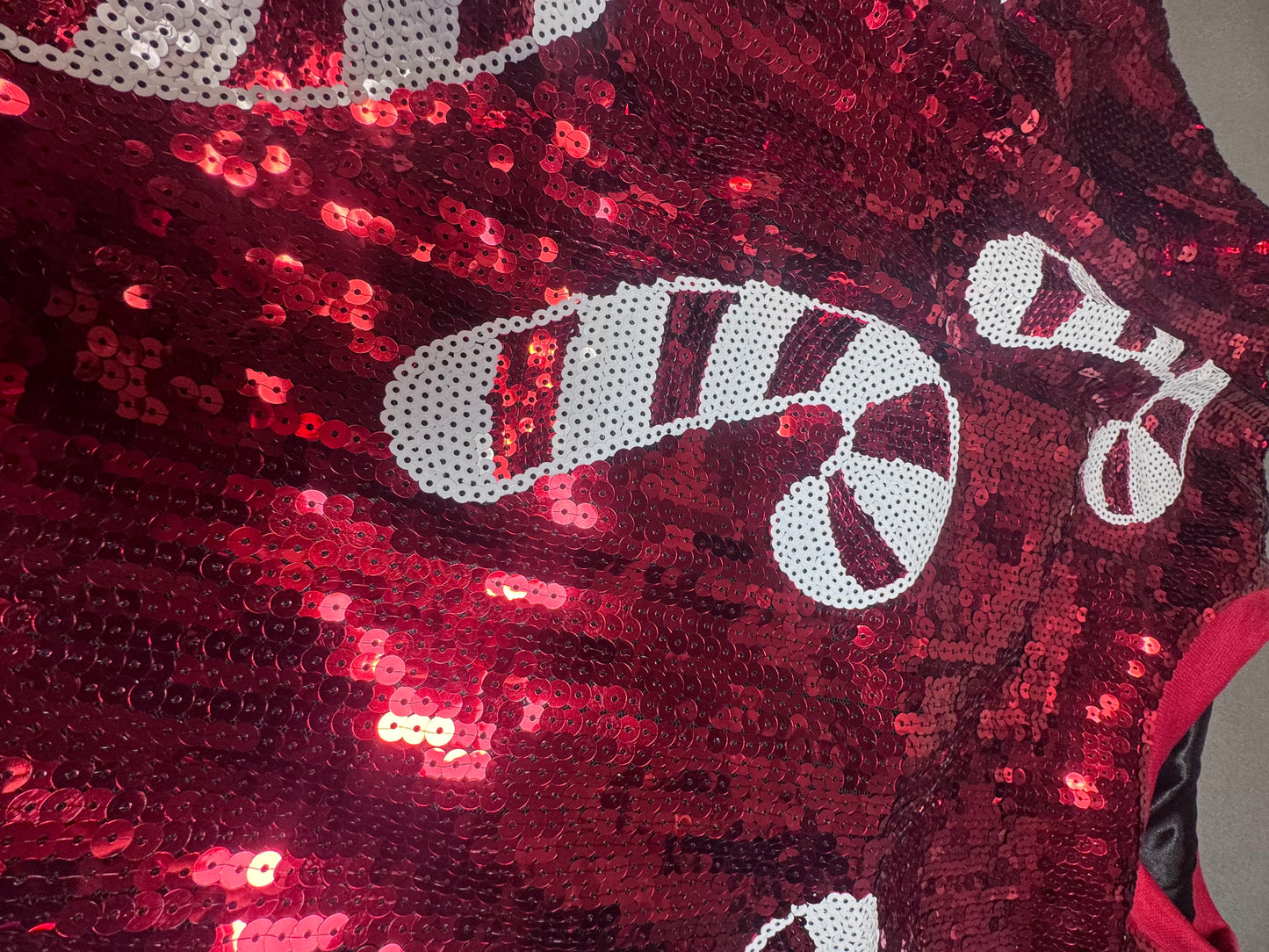 Christmas Sequin Candy Cane Crop Top, Fully Sequined, Christmas Attire