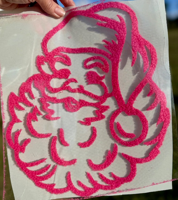 Fluffy Pink Santa Patch: Iron-On DIY Applique