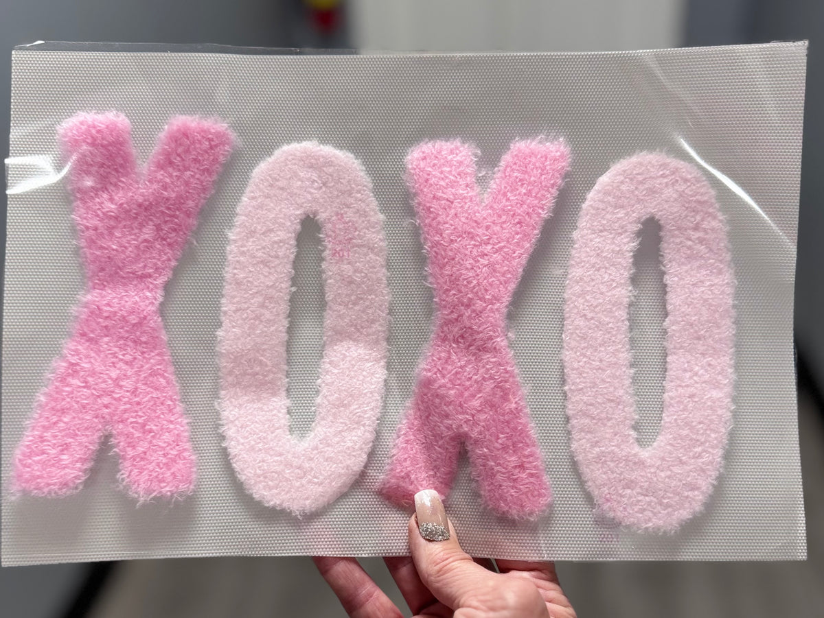 Fluffy Valentines Patch, DIY XOXO Pink Patch