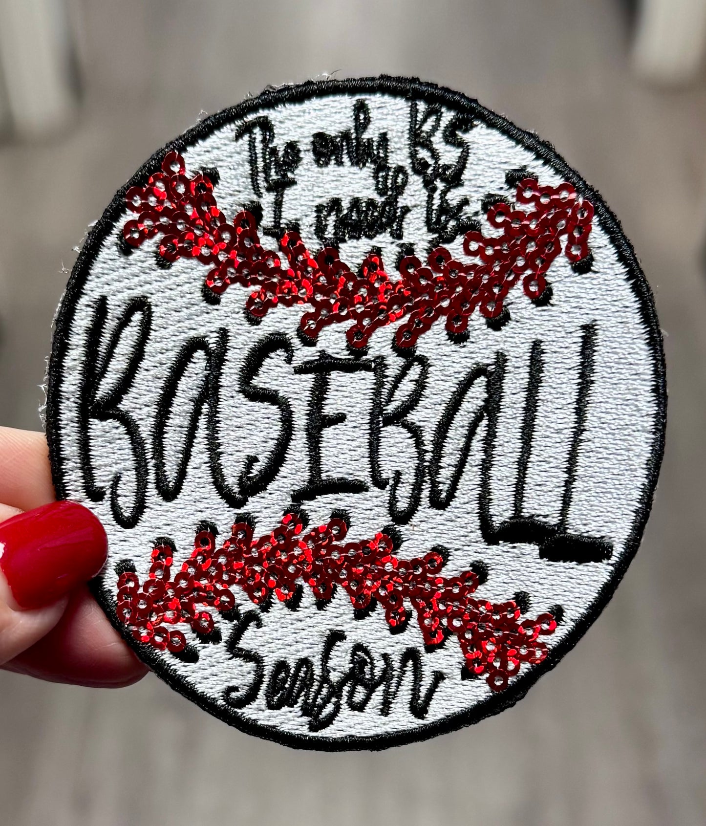 Baseball Season Hat Patch, Iron on Embroidered Patches
