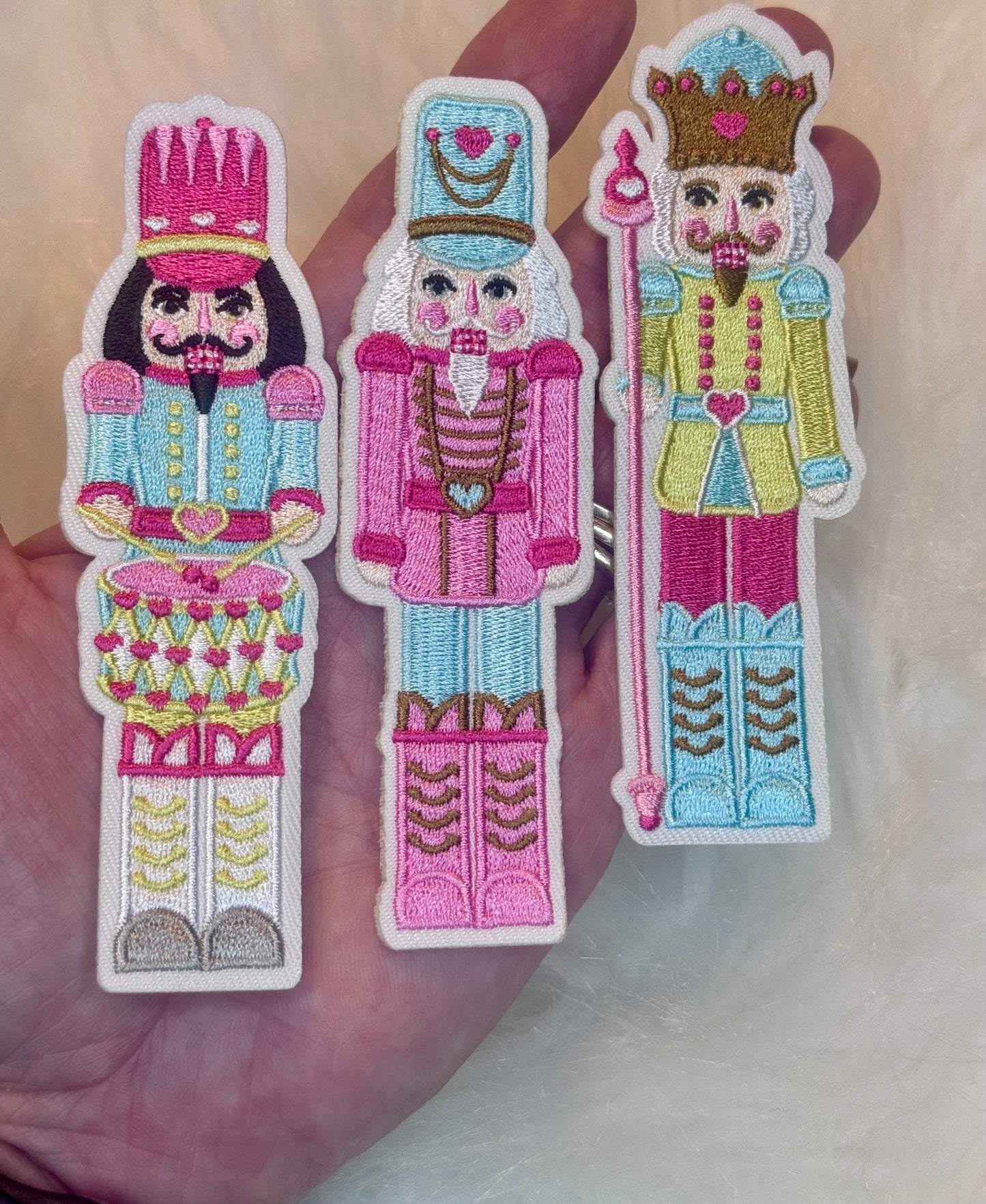 Nutcracker Patch, Custom 4" Embroidery Iron On Patch, Trucker Hat Patch, Christmas Patch, Hat Bar Patch, Small Patch, Holiday Patch, Pink Patch, DIY Patch