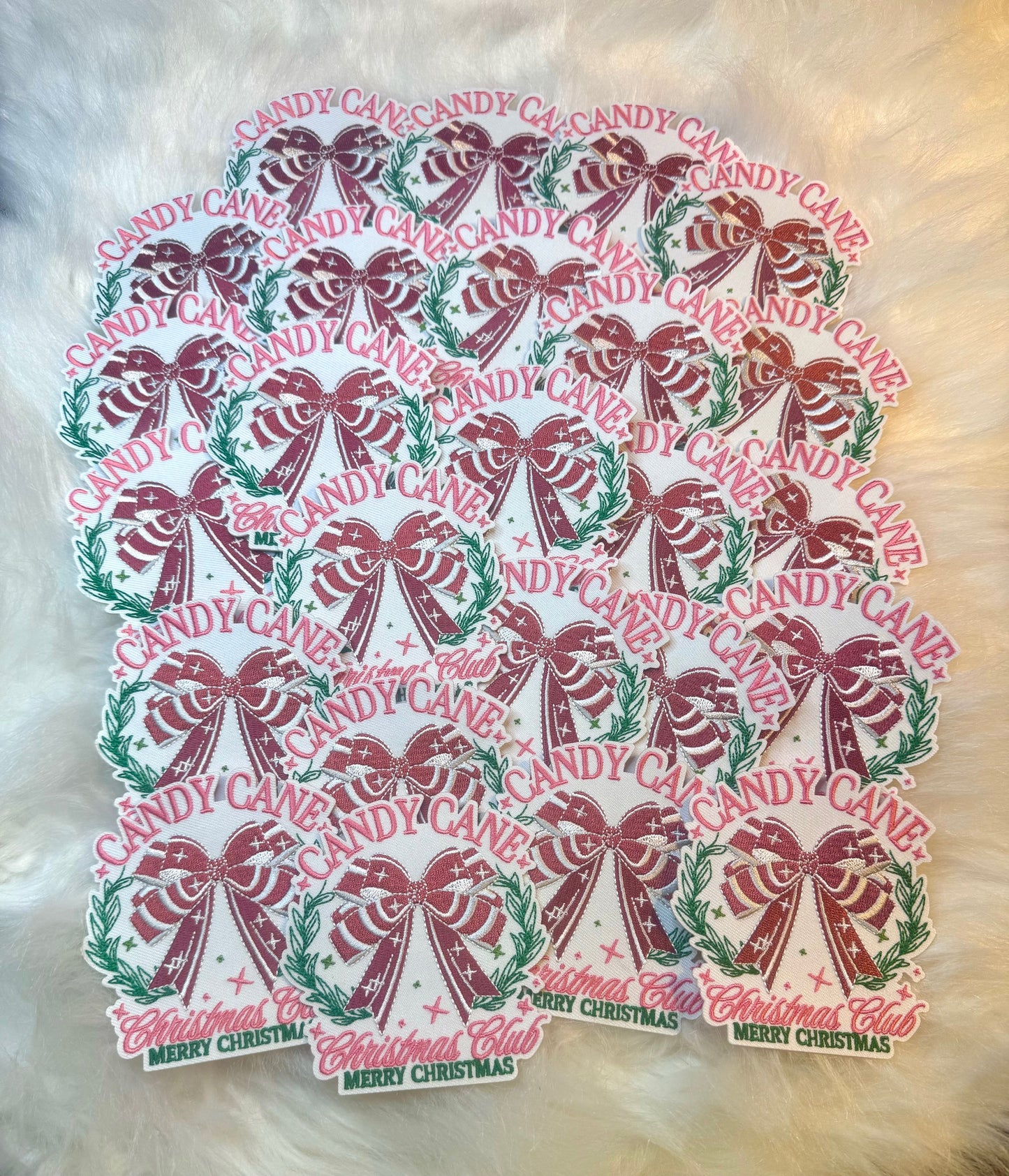 Candy Cane Patch, Christmas Club Patch, Pink Patch, Embroidered Patch, Trucker Hat Patch, Christmas Patch, Iron on Patch, DIY Patch, Patch for Hat, Holiday patch