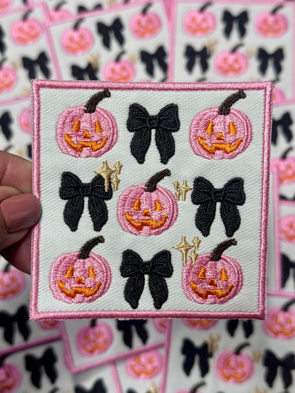 Pumpkin Patch, Fall Season Patch, Pumpkin Bow Patch, Trucker Hat Patch, Embroidered Patch, Halloween Patch, DIY, Trendy Patch
