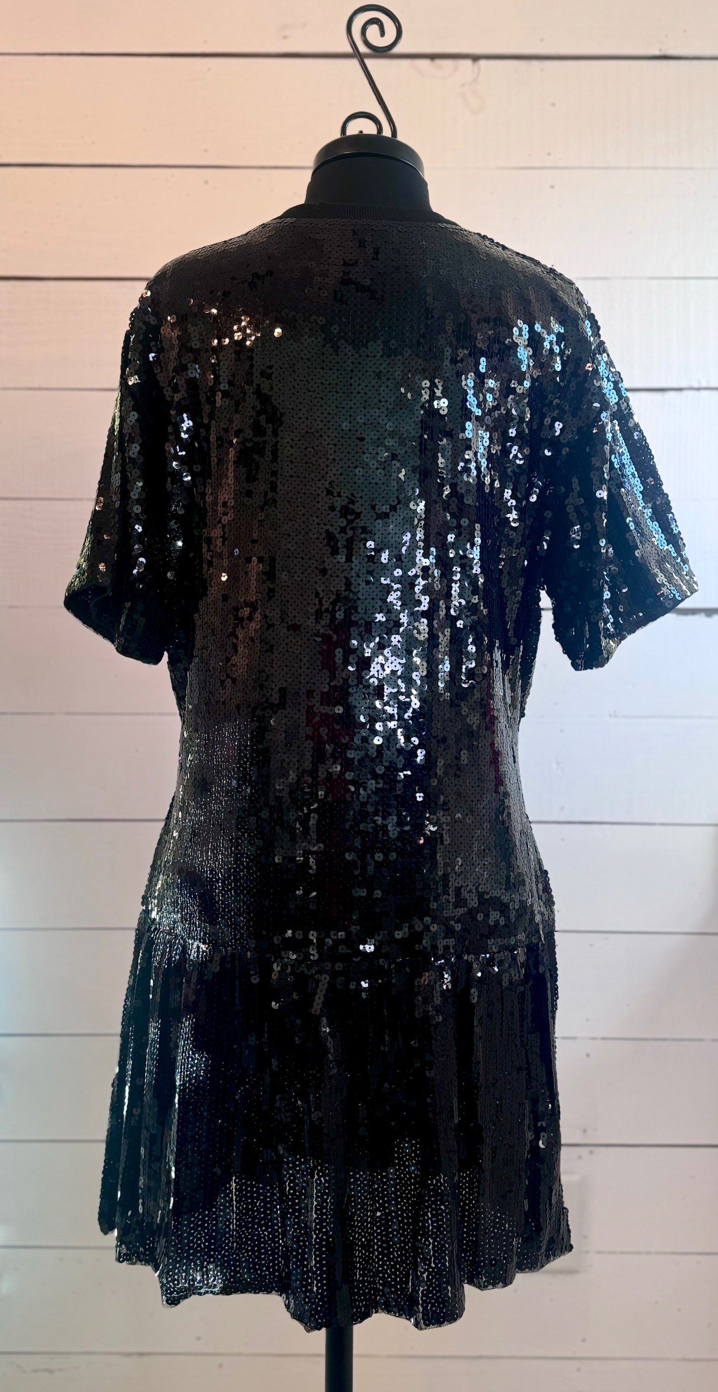 Sequin Dress, Birthday Sequin Dress, Black Sequin Dress, Front and Back Sequins, Gift for her, Birthday Party Attire