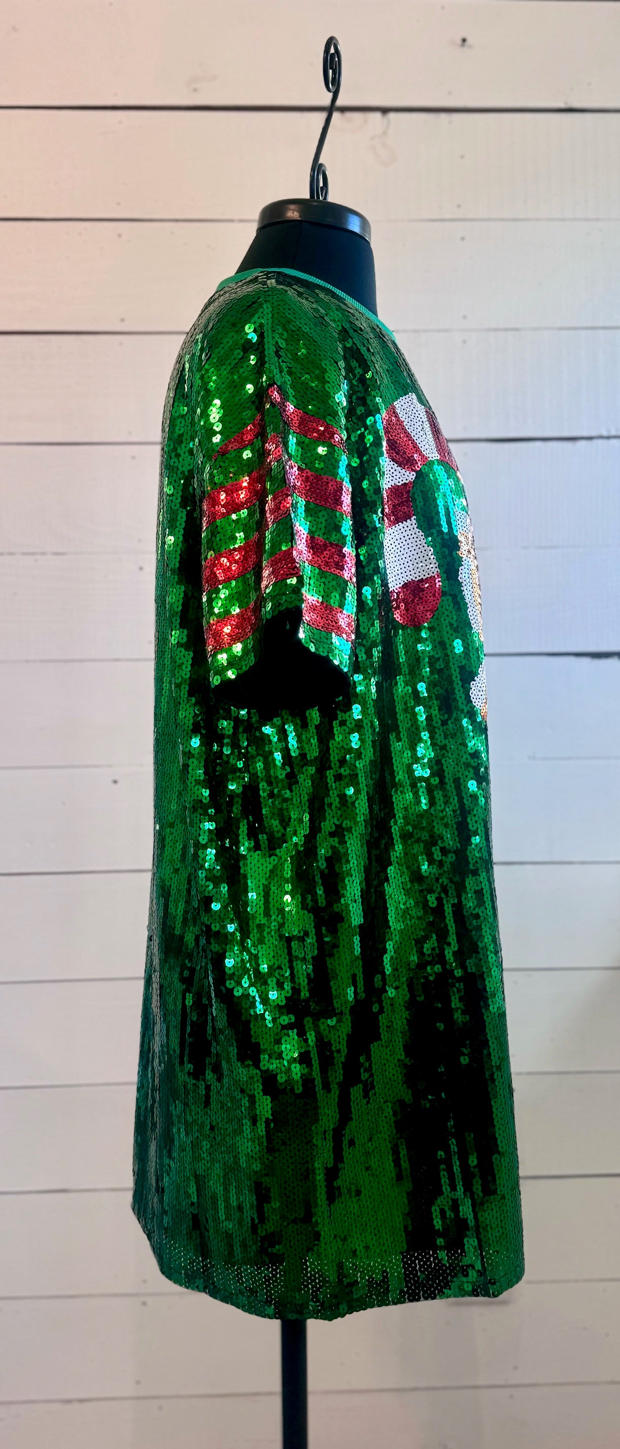 Sequin Dress, Christmas Sequin Dress, Candy Cane Sequin Dress, Green Sequin Dress, Candy Cane, Christmas Party Attire, Green Sequin Dress