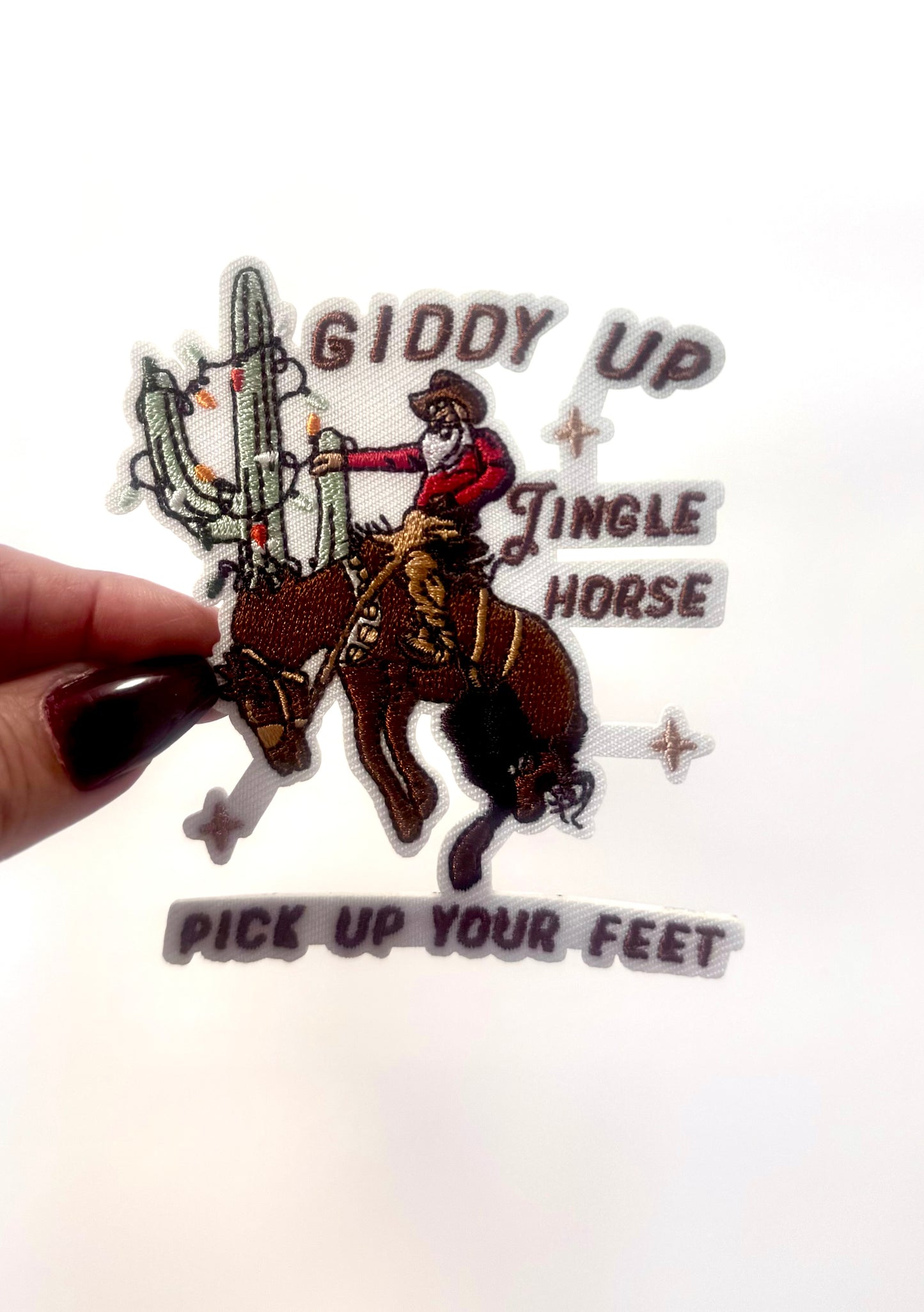 Giddy Up Jingle Horse Patch, Christmas Santa Patch, Western Christmas Patch, Cowboy Christmas Patch, Trucker Hat Patch, DIY